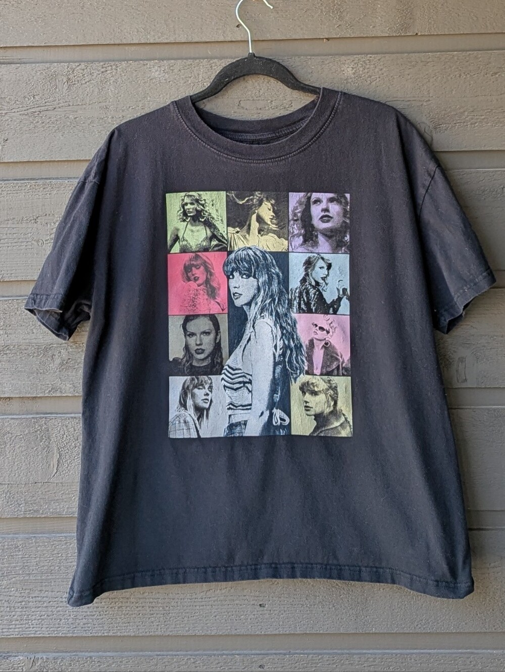 Taylor Swift Eras Tour Merch Short Sleeve Black Tee Boxy Fit Size Large